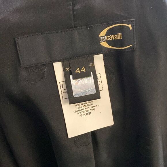 Just Cavalli Wool Black Two Button Women's Blazer US 8 medium IT 44 - Picture 5 of 15